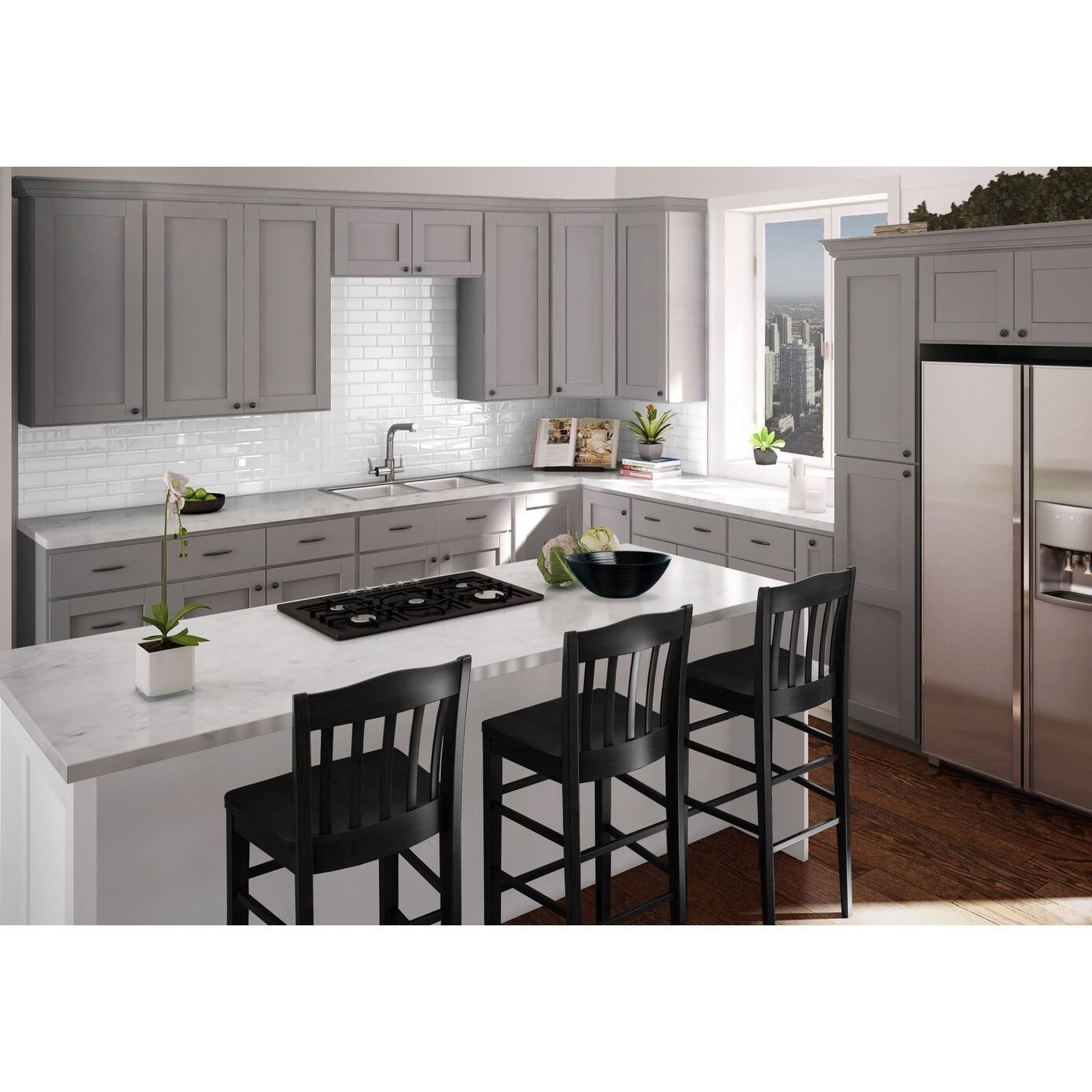 Dove Gray Single Door Wall Cabinet Q472