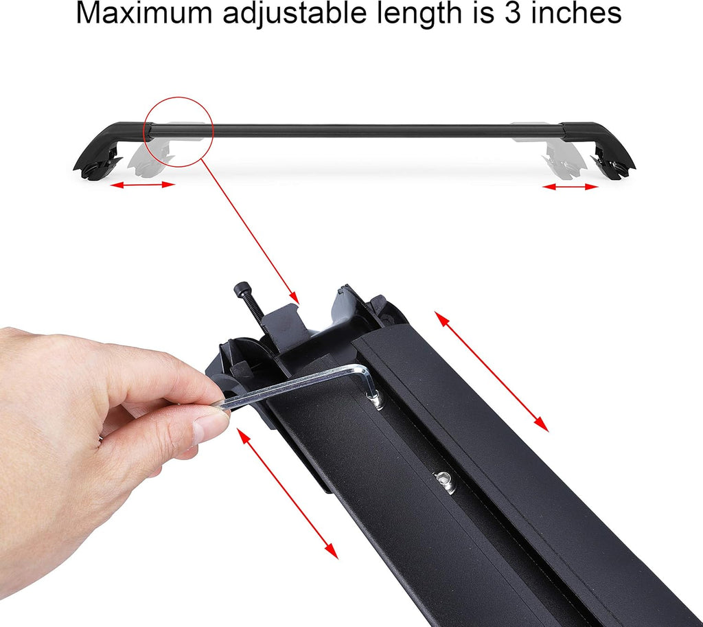 Roof Rack Cross Bars Black Matte with Anti-Theft Locks R31932