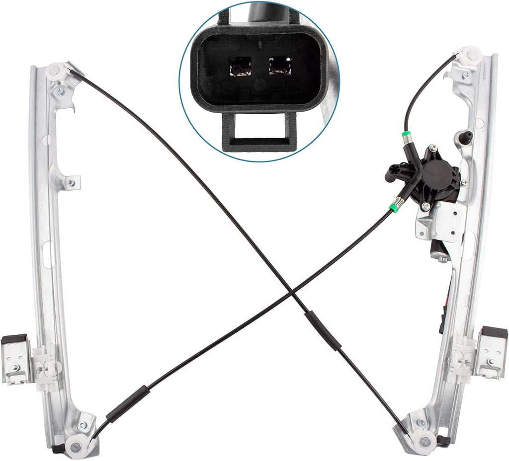 Front Right Passenger Side Power Window Regulator with Motor Compatible with Chevrolet Silverado Tahoe GMC Yukon XL Sierra Escalade Pickup Truck SUV 2002-2006, Pack of 2 X254476