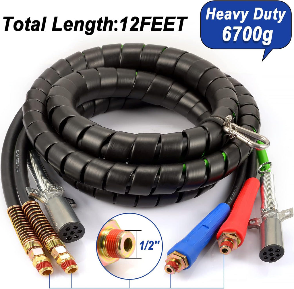 12ft 3 in 1 ABS Semi Air Hose Assemblies for Semi Truck I23328