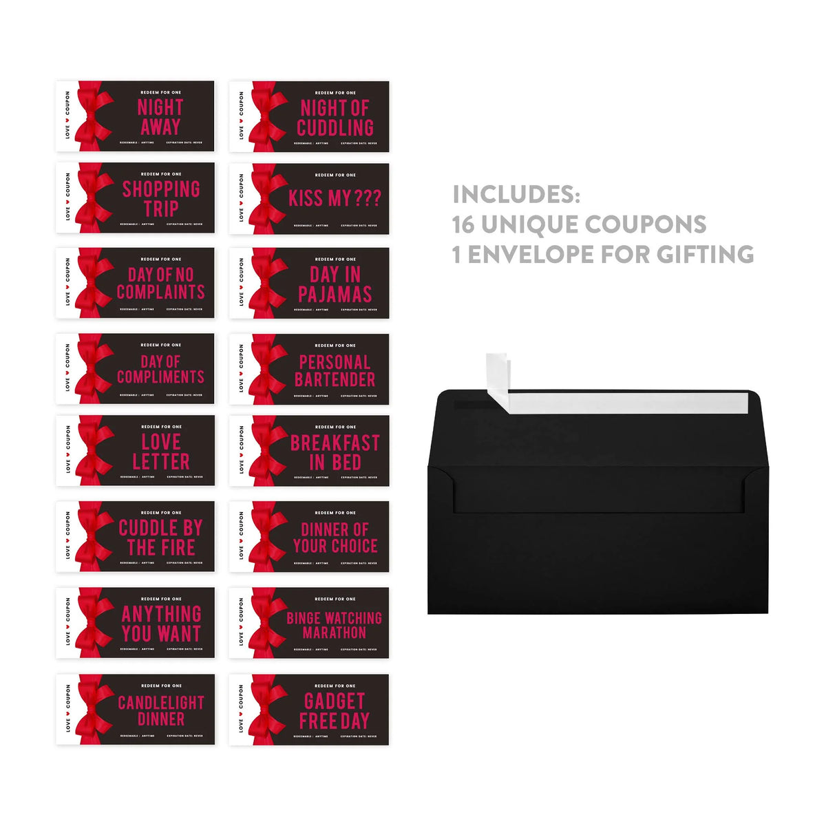 16-Pk Red Bow Coupons D504
