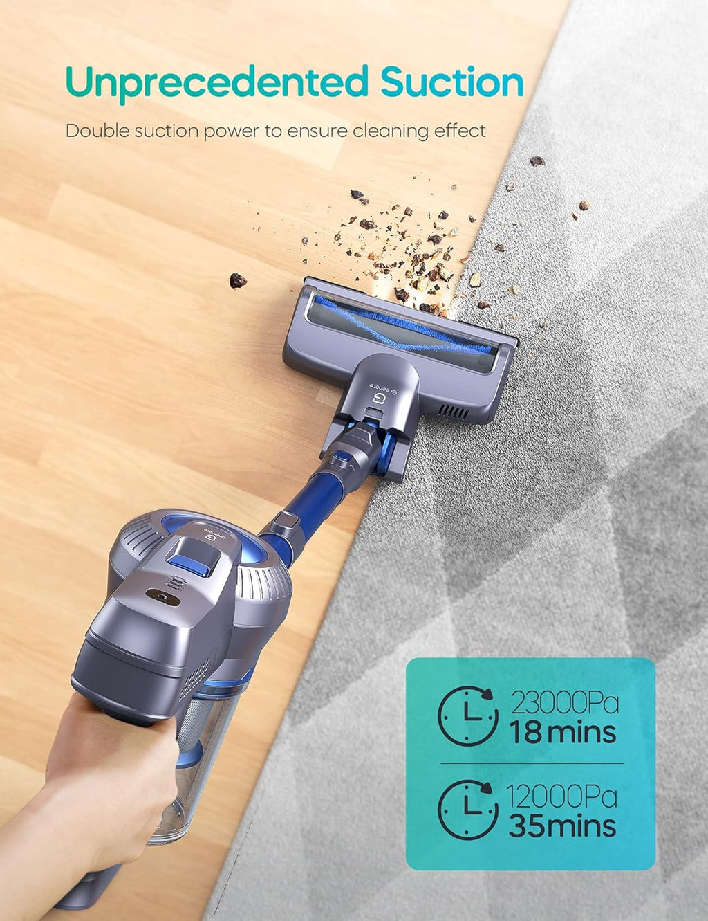 Cordless Stick Vacuum 4 in 1 with LED Headlights H410
