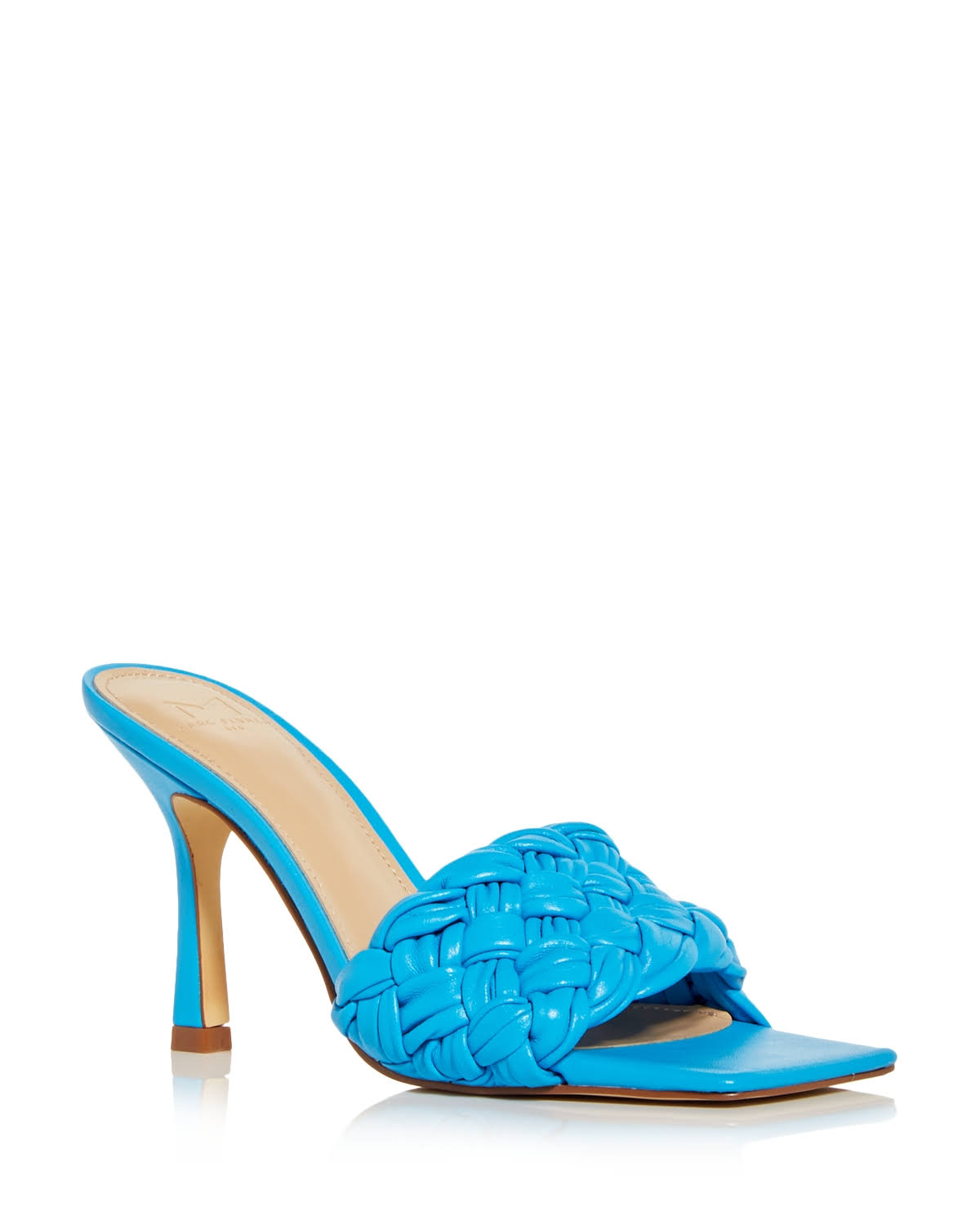 Blue Leather Square Toe Slide E417059