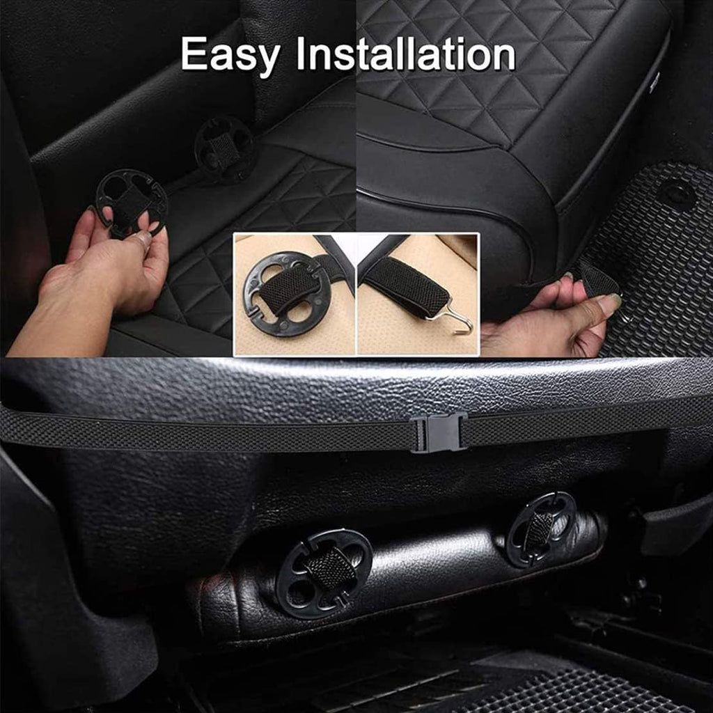 Waterproof PU Leather Car Seat Covers for Front and Rear Seats, Black E8995