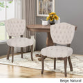 Tufted Dining Chair with Cabriole Legs Set of 2 Light Gray T946