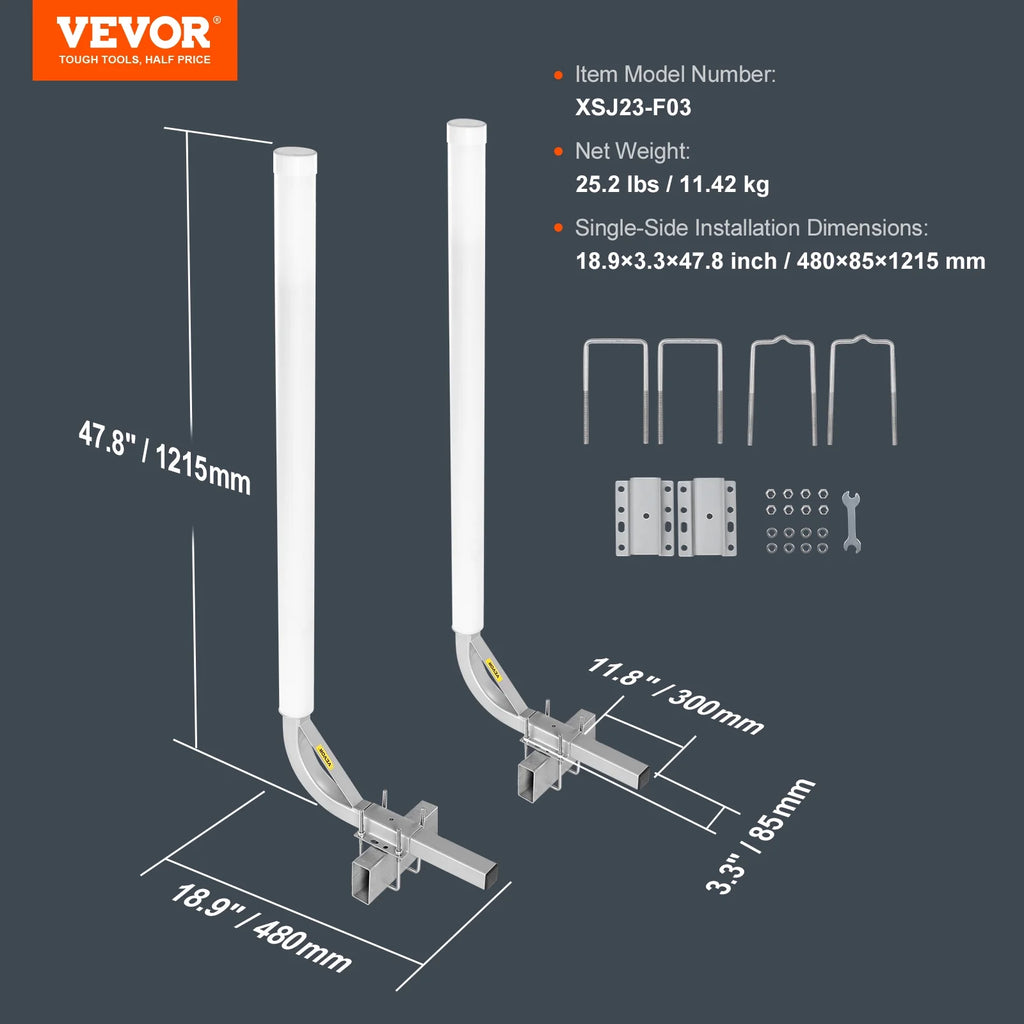48” Galvanized Boat Trailer Guide on PVC Poles P2227