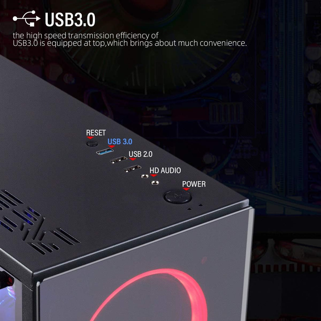 ATX Computer Case with Acrylic Side Panel F164495