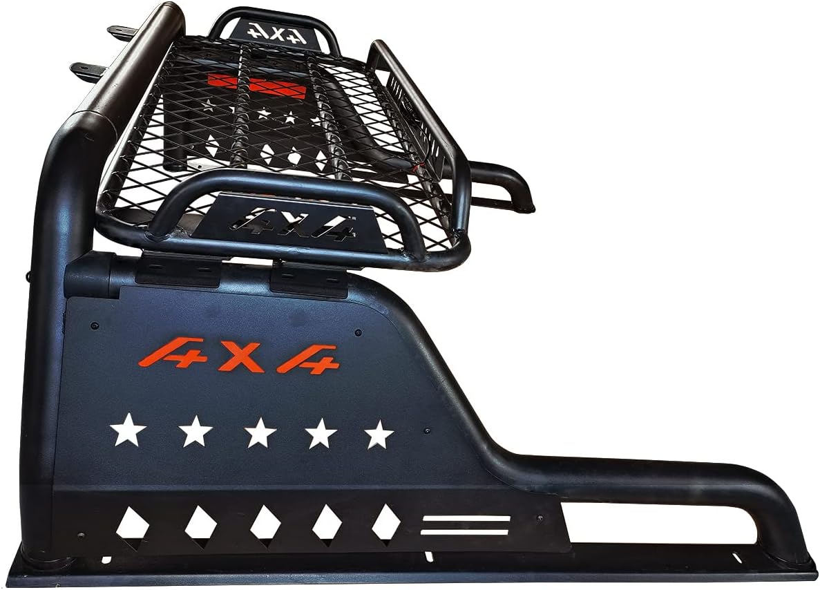 Black Roll Bar Adjustable with Cargo Basket O2809
