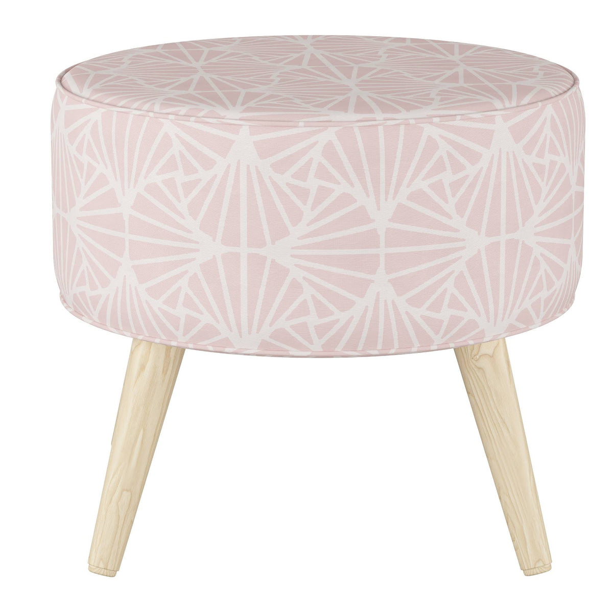 Round Cone Leg Ottoman Pink L1809