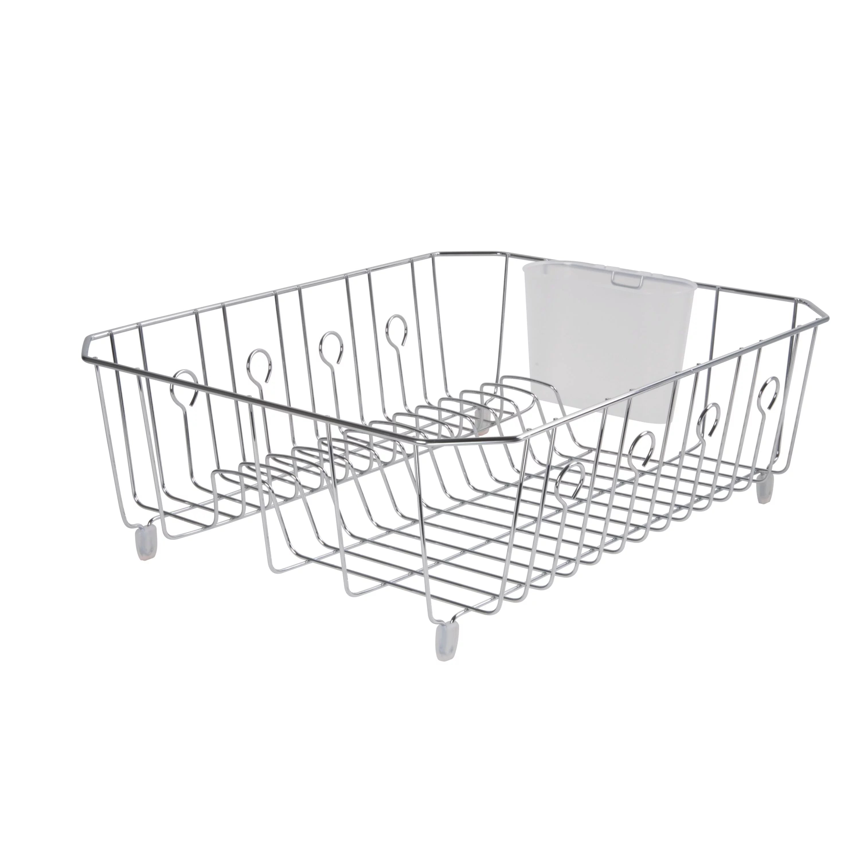 Large Chrome Dish Drying Rack with Utensil Holder D21842