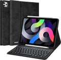 iPad Pro 11 Case with Keyboard for 2021/2020/2018 (3rd/2nd/1st Gen), 10.9 Inch iPad Air 4th Generation, with Pencil Holder and Detachable Wireless Bluetooth Keyboard (Black) X643