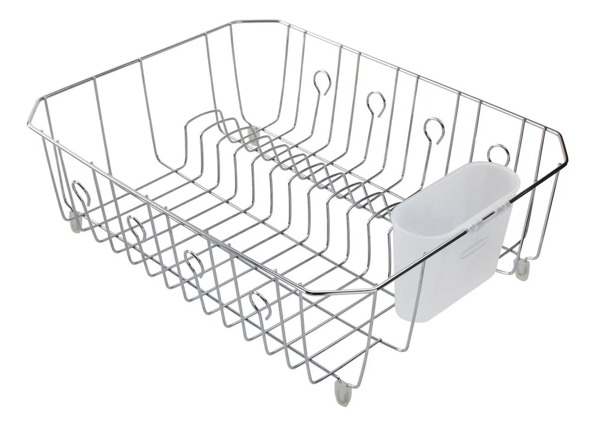 Large Chrome Dish Drying Rack with Utensil Holder D21842