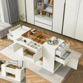 Glass Top Wooden Closet Island with 6 Drawers and 3 Cabinets Q2722