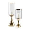 2 Piece Glass Tabletop Hurricane Set K739