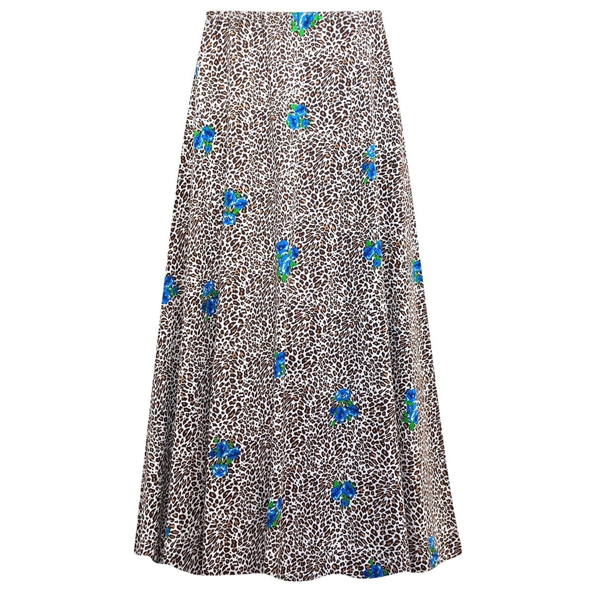 Cheetah Hydrangea Print A-Line Maxi Skirt V7599
