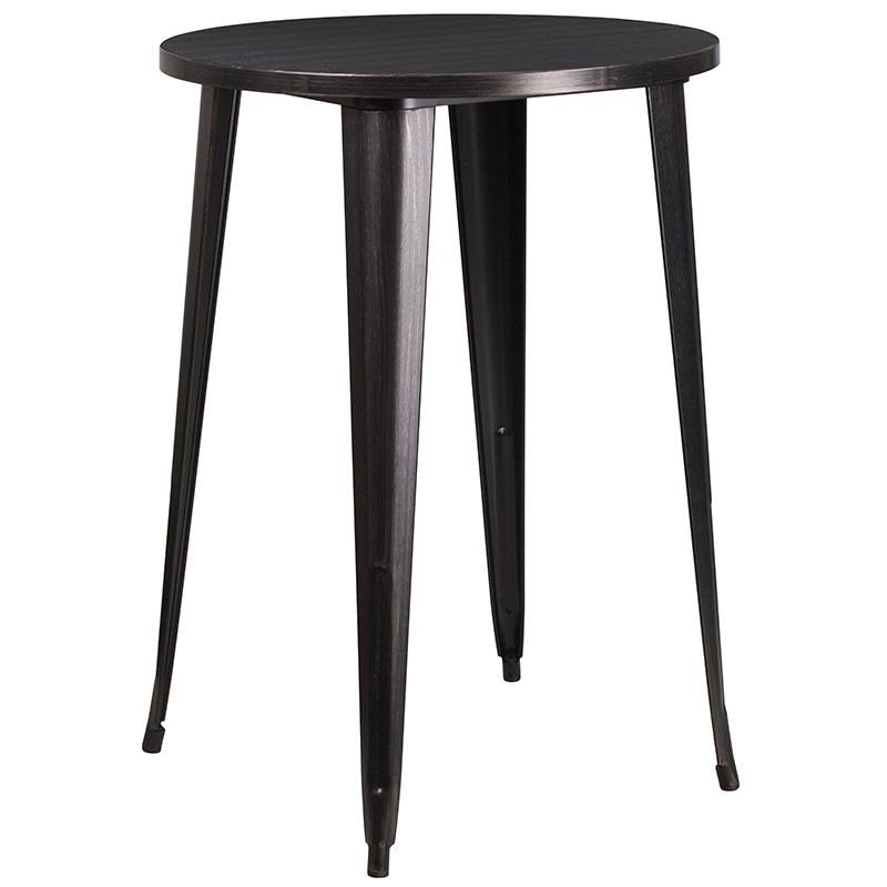 Round Green Metal Bar Table Set with 2 Stools K24398