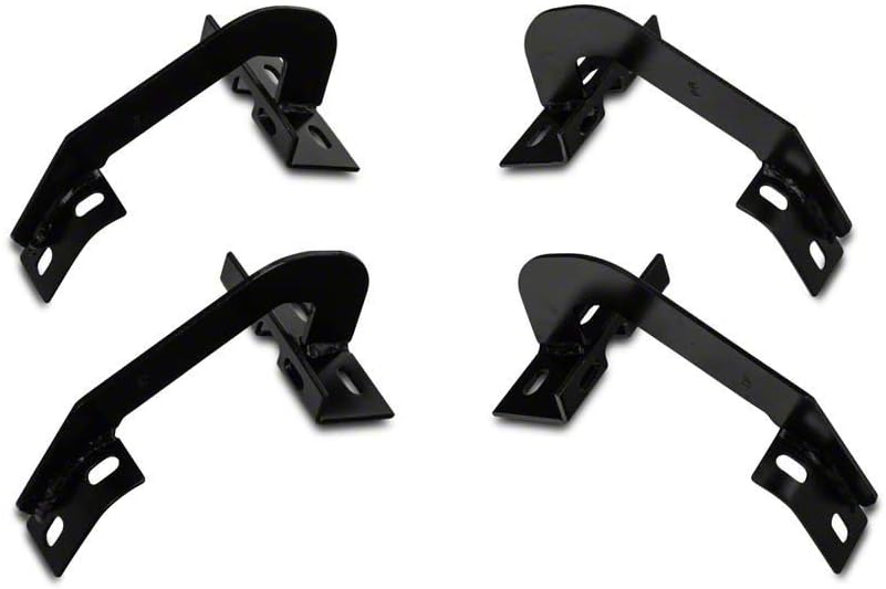 6-Inch Oval Straight End Side Step Bars Black D1911