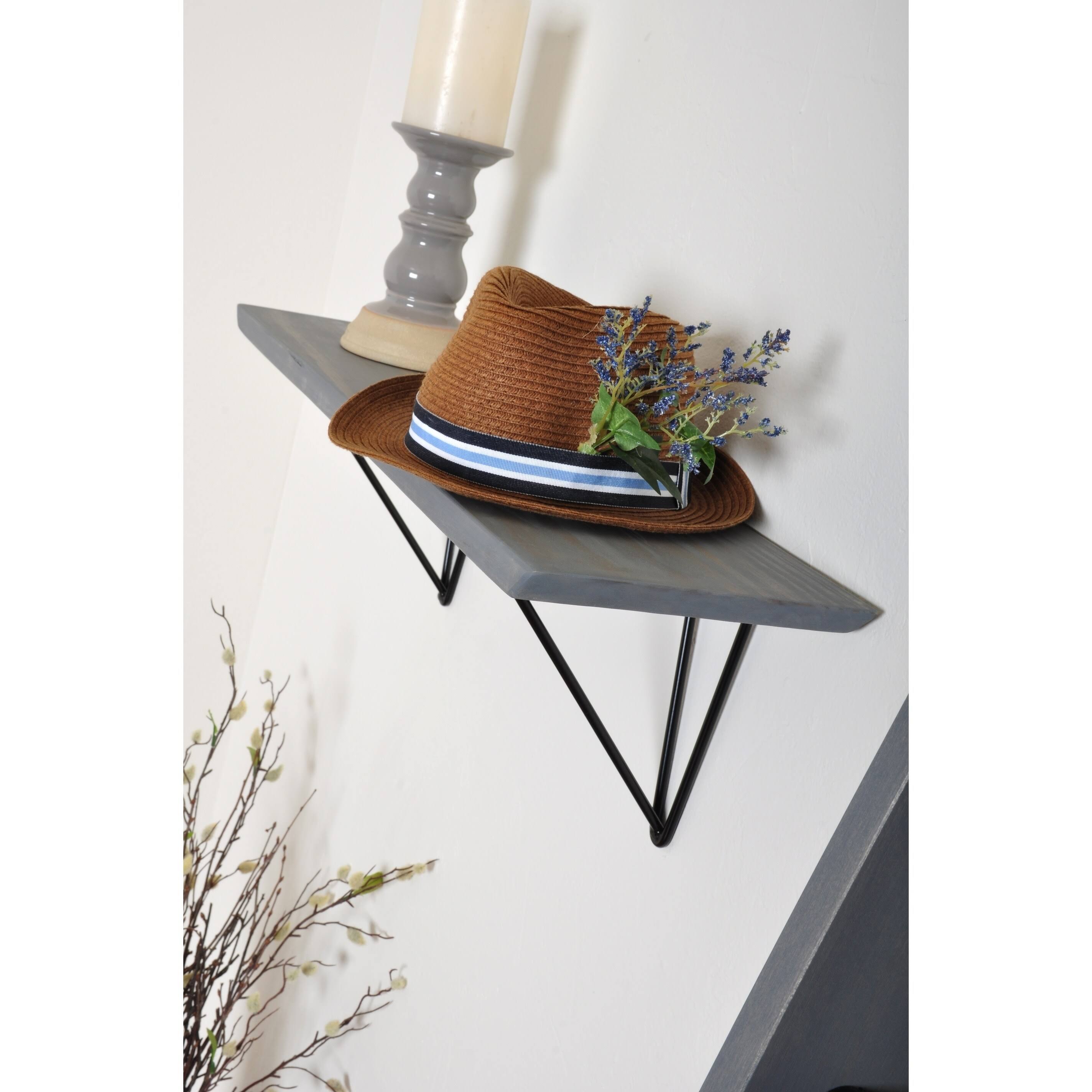 Dark Brown Wood Bracket Shelf J303