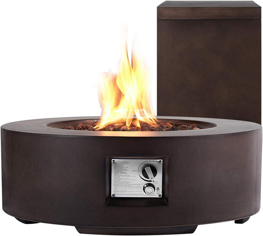 30in Outdoor Propane Fire Pit with Lava Rocks D833