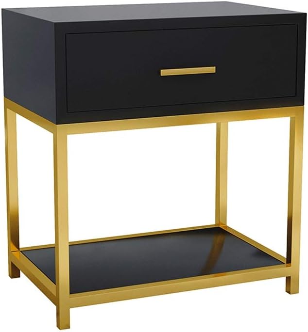 Black Mini Bedside Nightstand Storage Cabinet K8032