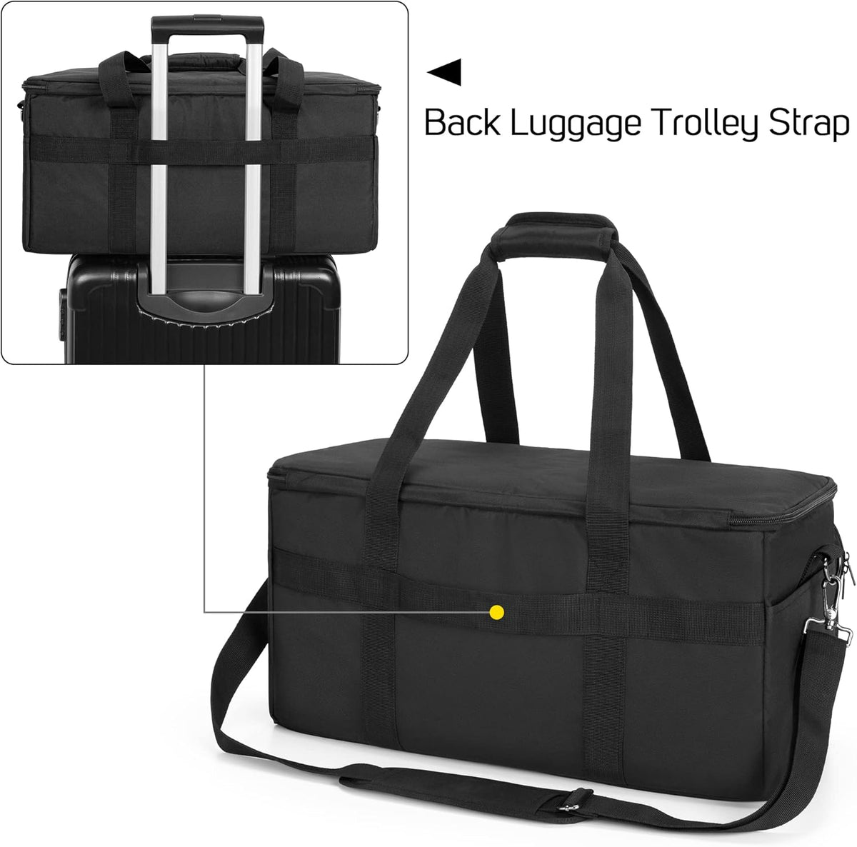 Large Cable File Bag with Padded Bottom and Detachable Dividers, Black Z395418