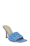 Blue Leather Square Toe Slide E417059