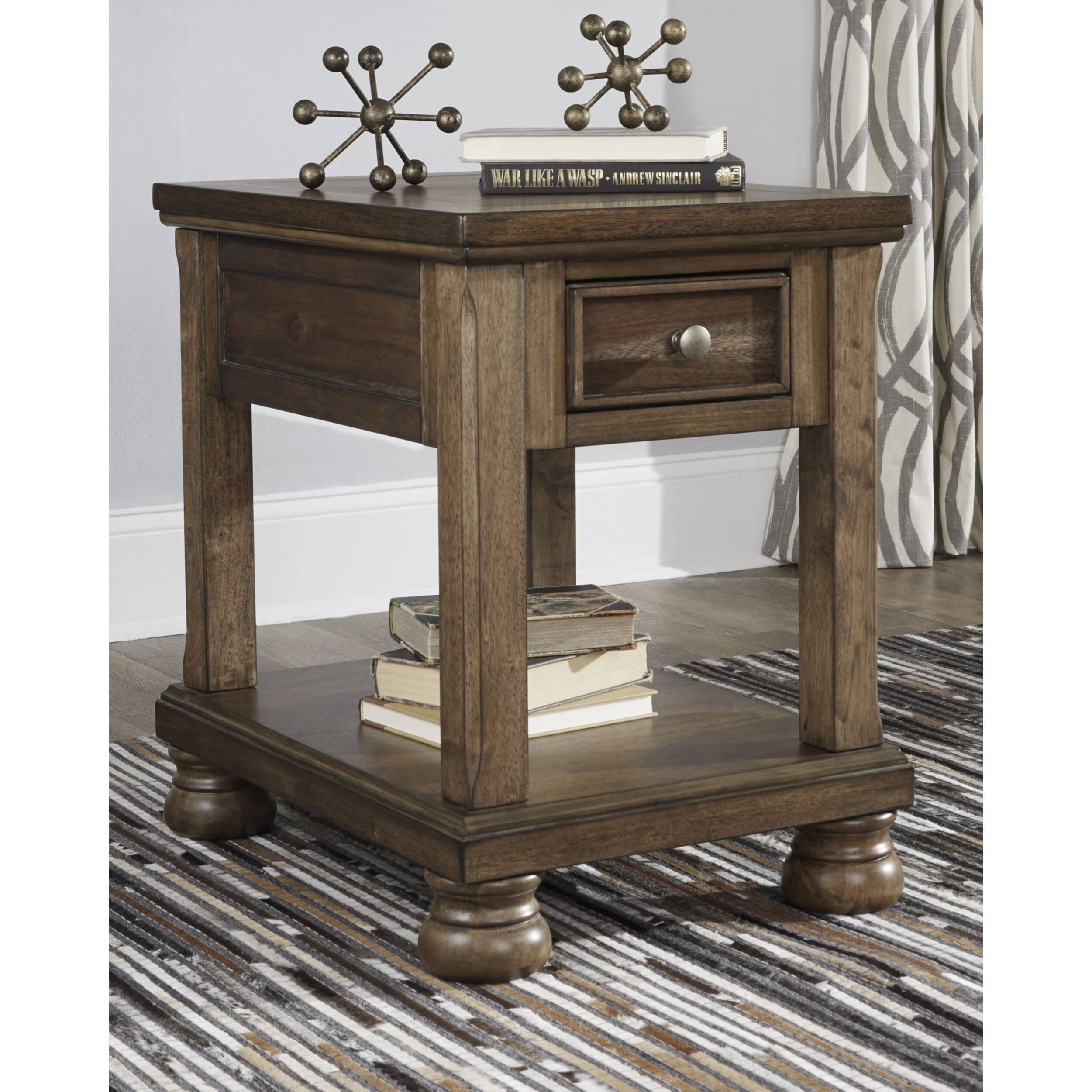 Medium Brown Chair Side End Table W504