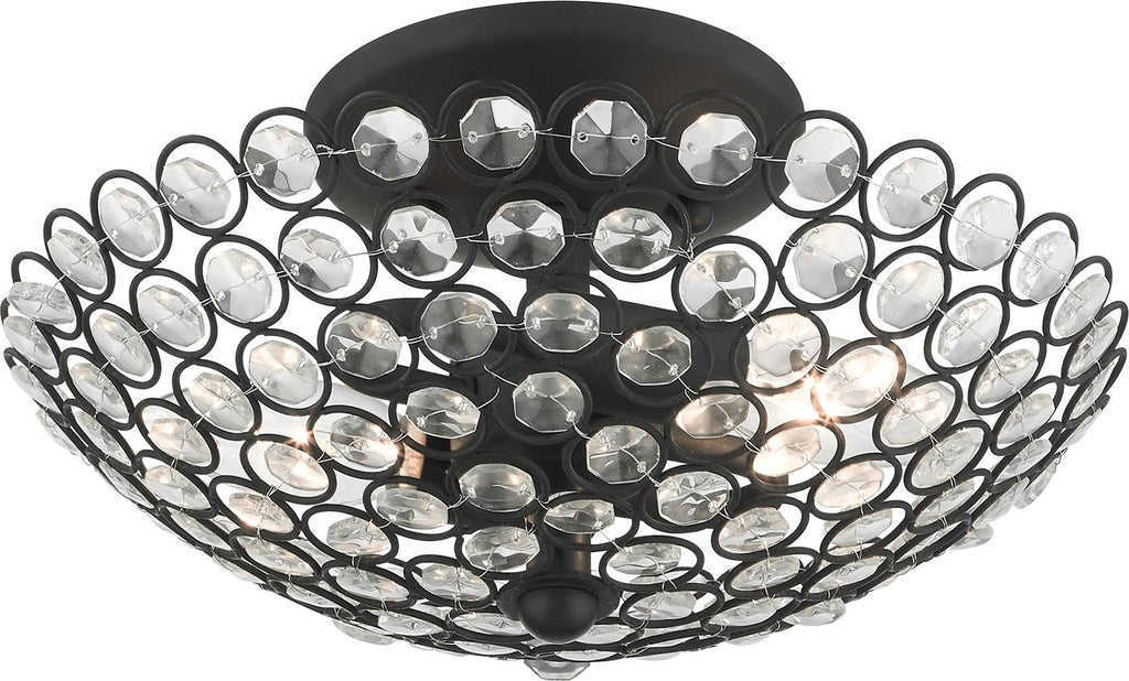 Black 2 Light Semi-Flush Mount G3701