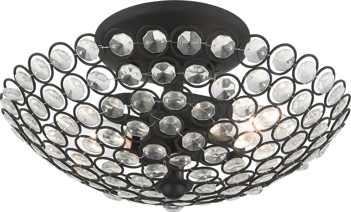 Black 2 Light Semi-Flush Mount G3701
