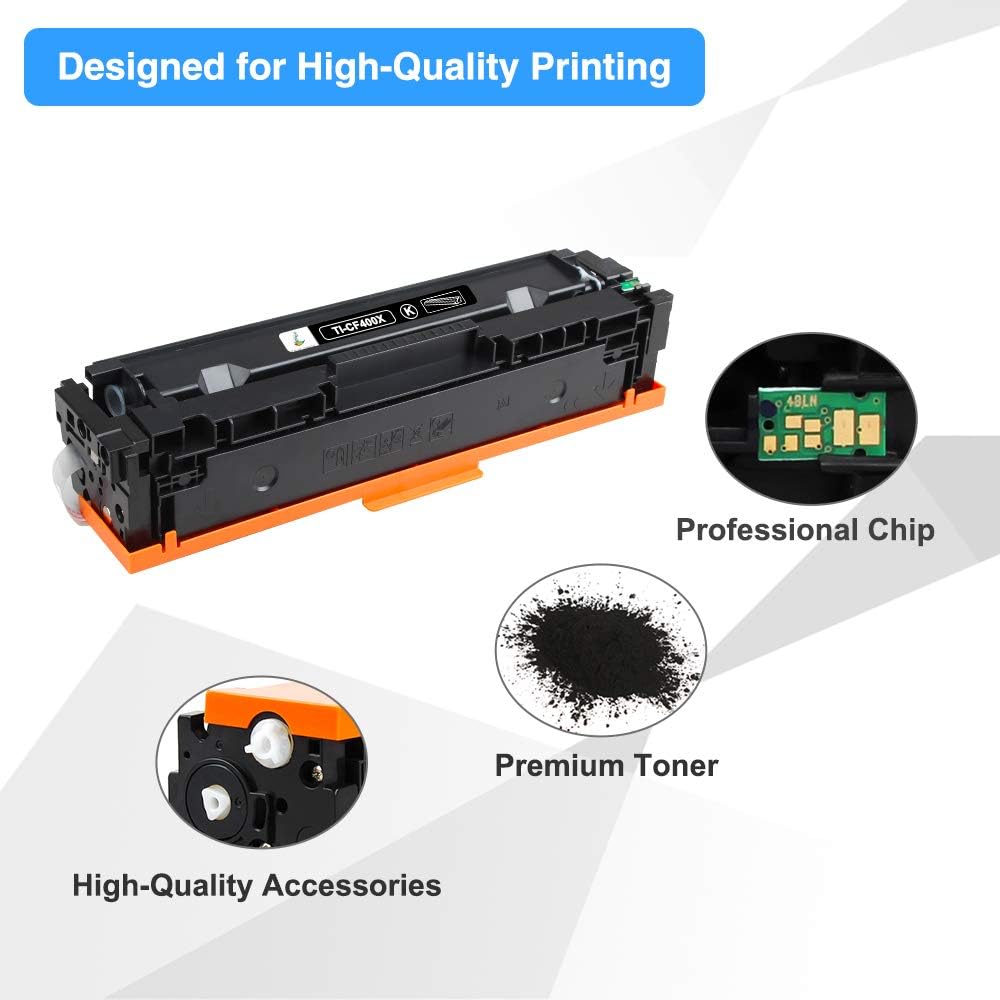 4-Pack Toner Cartridge for HP 201A 201X CF400X CF400A Color Pro MFP M277dw M252dw M277c6 CF401X CF402X CF403X M252 M277 Printer (Black Cyan Yellow Magenta) U7513