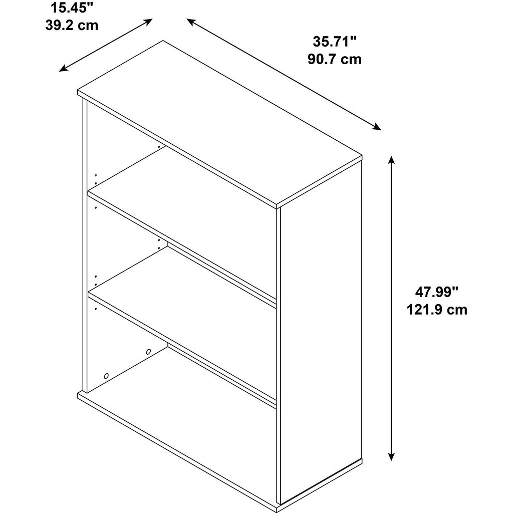 Mocha Cherry 3 Shelf Bookcase X1416