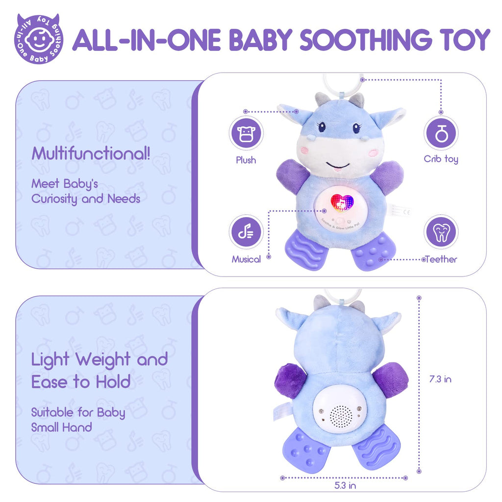BPA Free Washable Plush Baby Teething Toys with Soft Light and Hook for Crib K83712