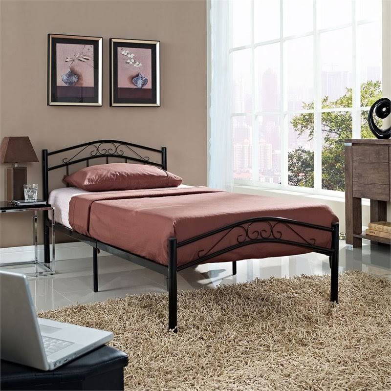Twin Metal Bed in Black X466059