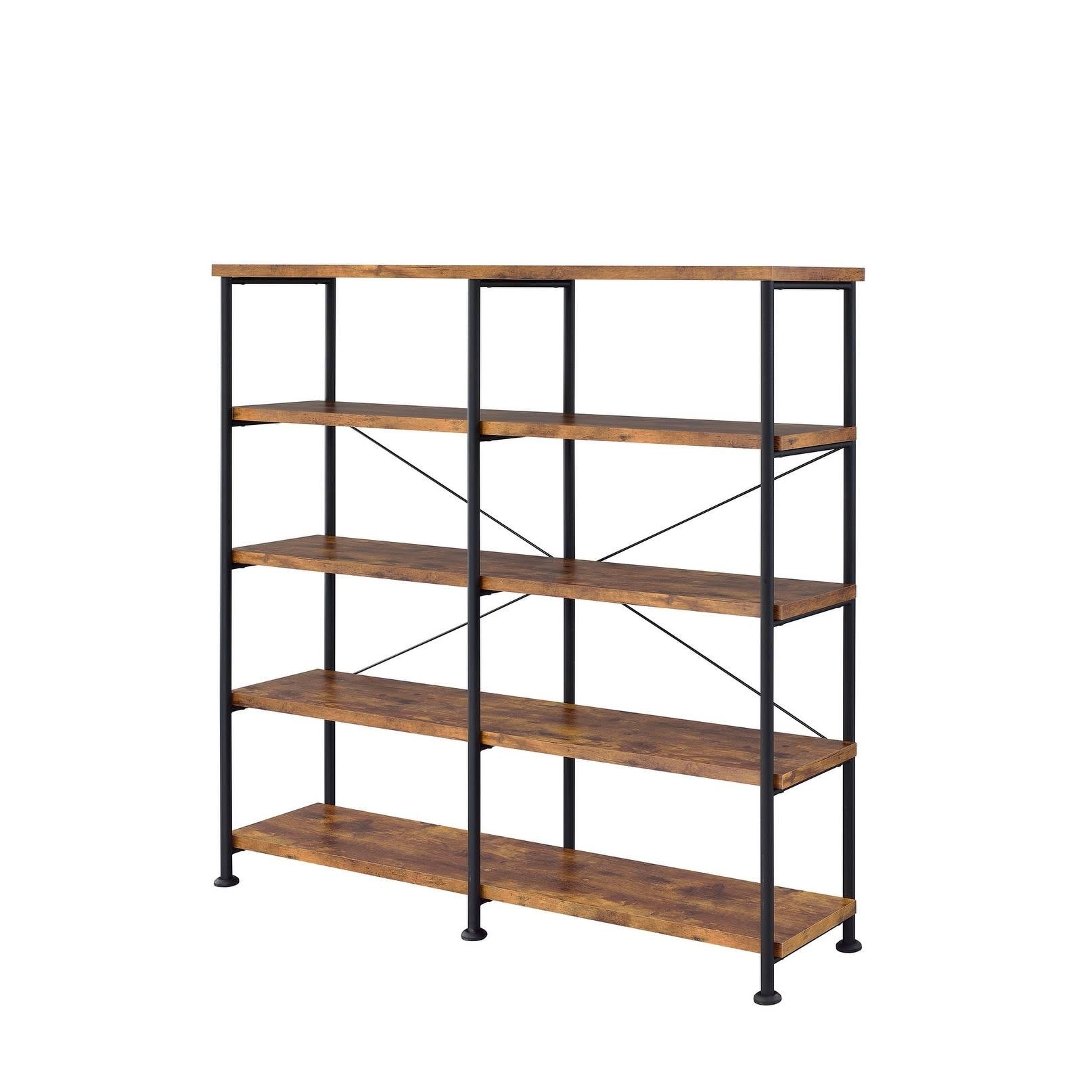 Antique Nutmeg Double-Wide Bookcase K6614