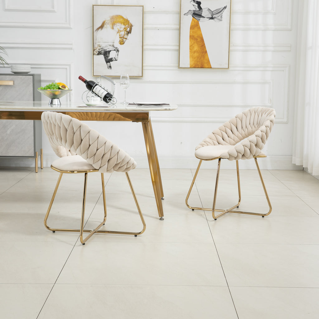 Velvet Accent Chairs Set of 2 with Gold Legs T29865