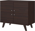 36-Inch Wooden Multipurpose Storage Cabinet with 4-Doors, Dark Brown C89965