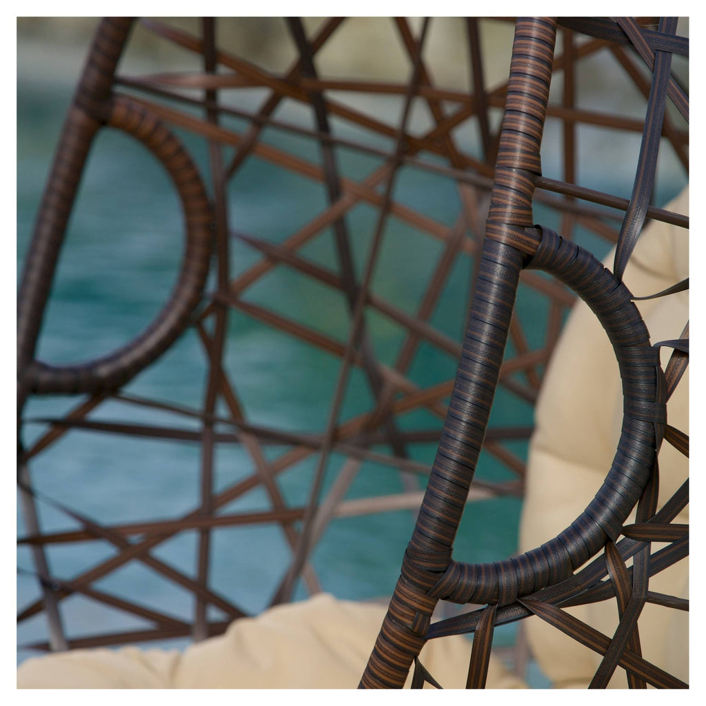 Brown Wicker Patio Tear Drop Chair U557104