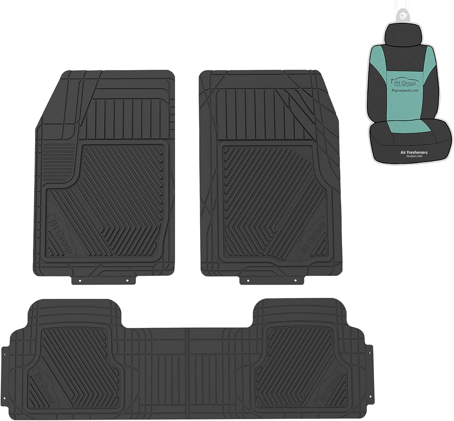 Oversized Full Coverage Car Seat Covers and Floor Mats Full Set (Black) T686