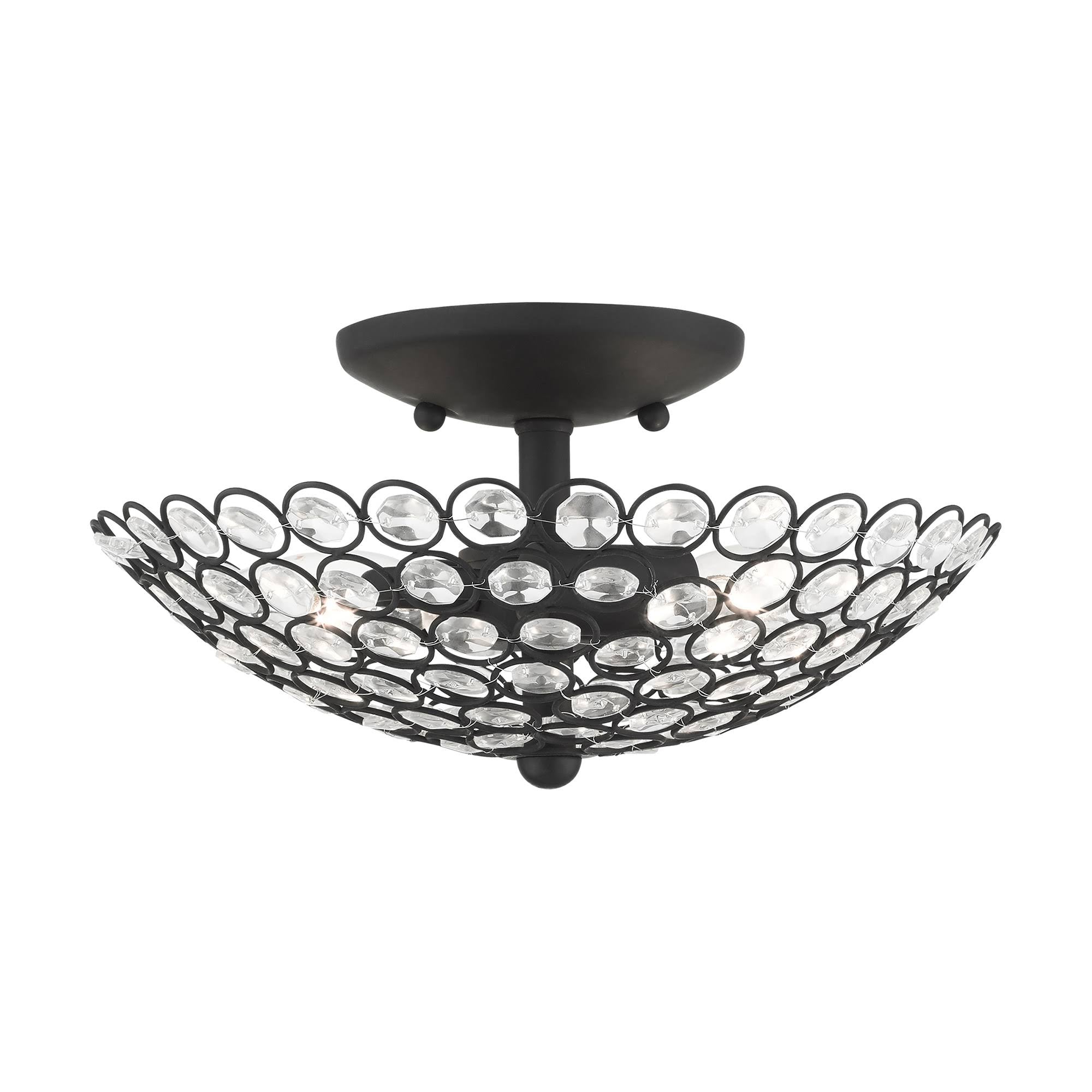 Black 2 Light Semi-Flush Mount G3701