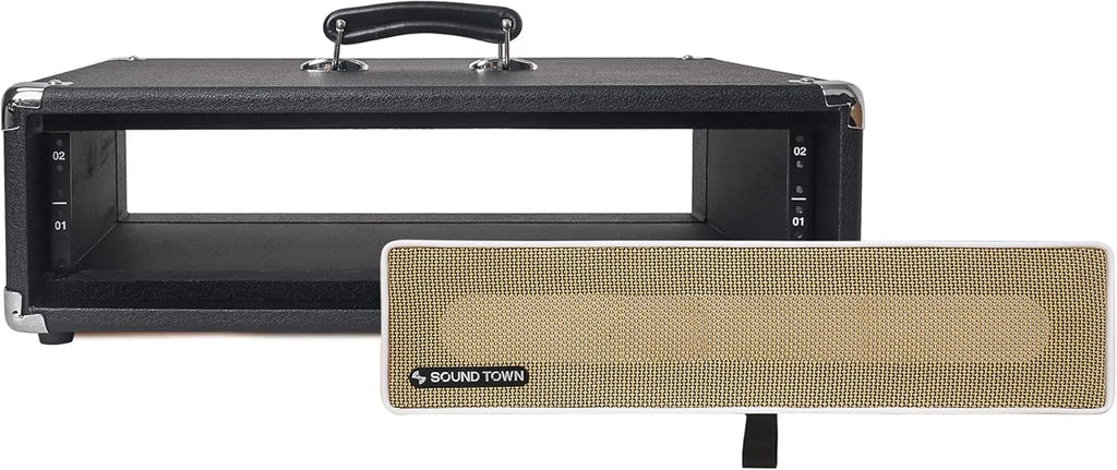 Vintage 2U Amp Rack Case with Rubber Feet, Black R5306