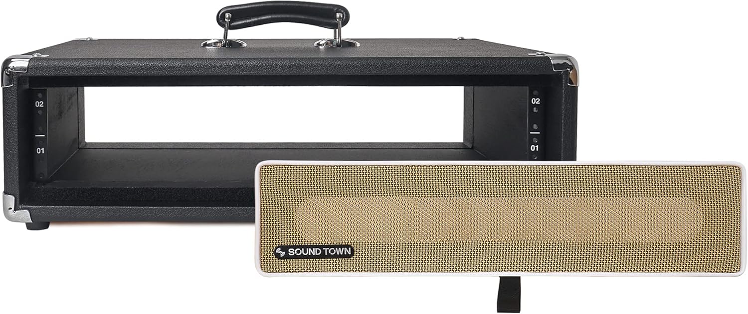 Vintage 2U Amp Rack Case with Rubber Feet, Black R5306