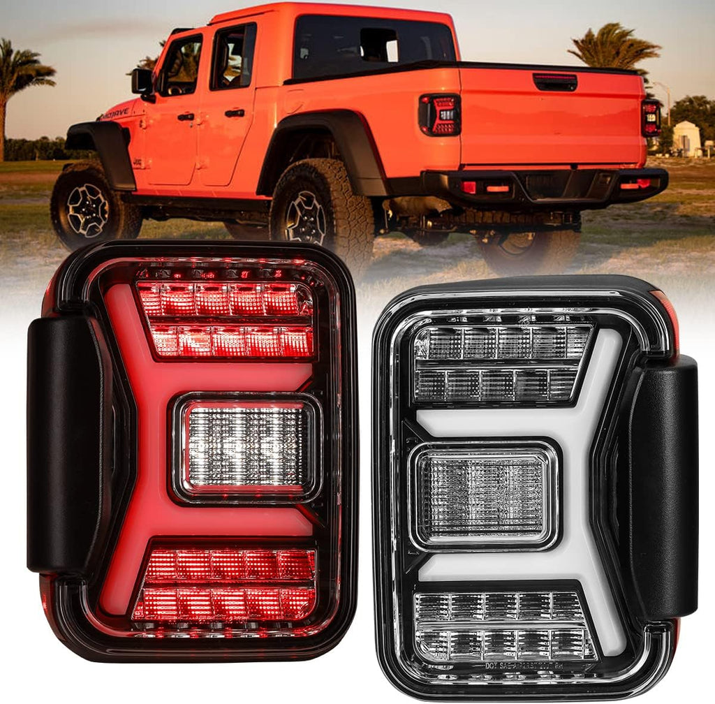 Smoke Black LED Tail Lights Assembly for 2019 2021 JEEP Gladiator JT V187