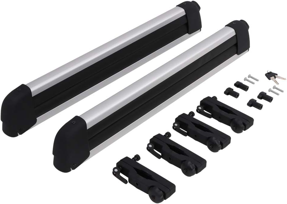 Lockable Cross Bars Carrier & Ski Snowboard Racks Kit R71776