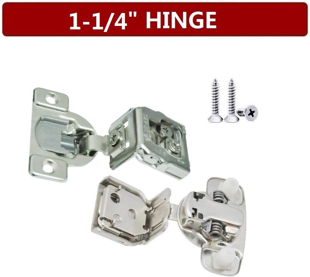50 Pack Soft Close Cabinet Hinges, 1 1/4 Overlay, 105 Degree W608415