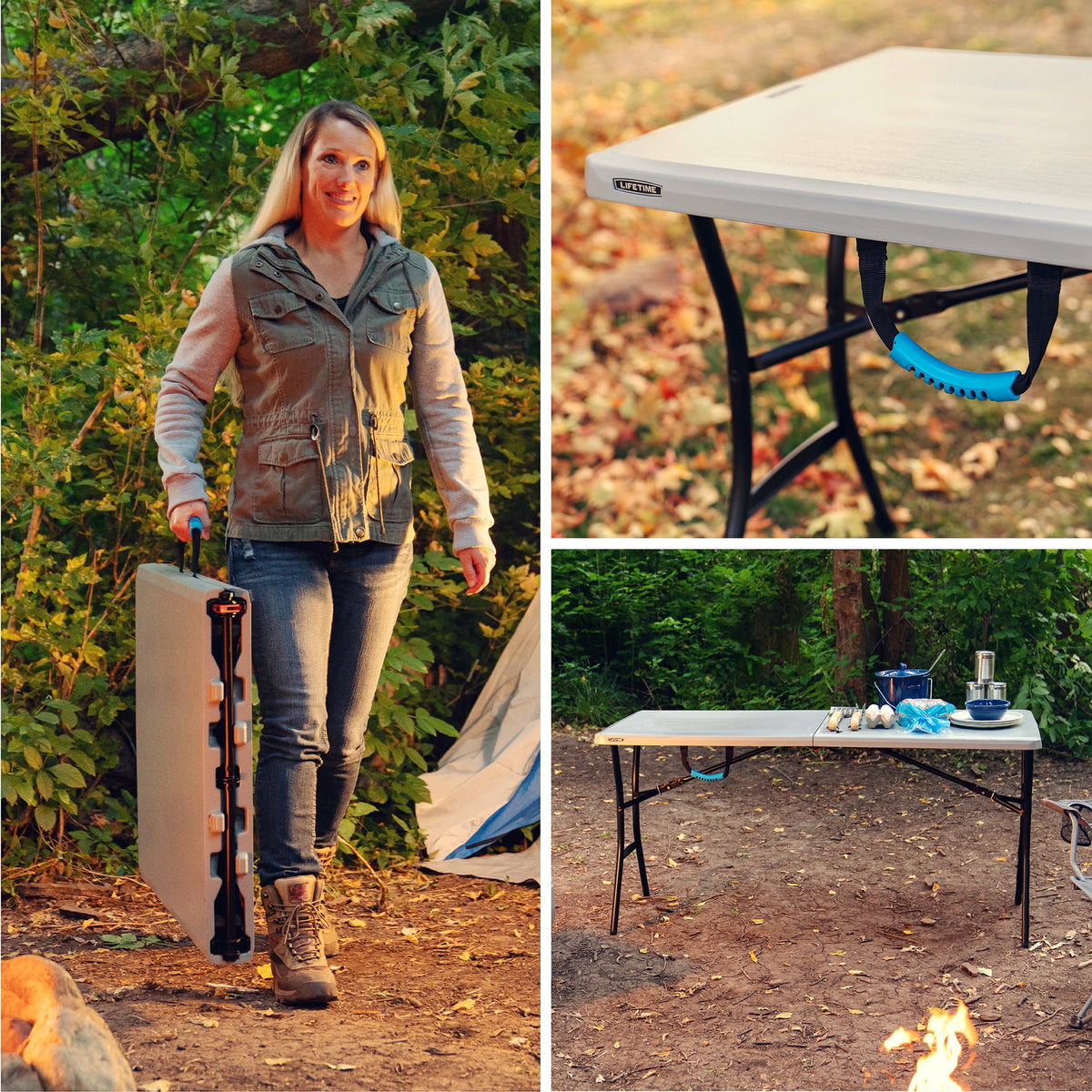 Gray 5 Foot Rectangle Fold-in-Half Table Q2151