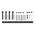 Black Solid Steel Sliding Barn Door Hardware Kit Y3409