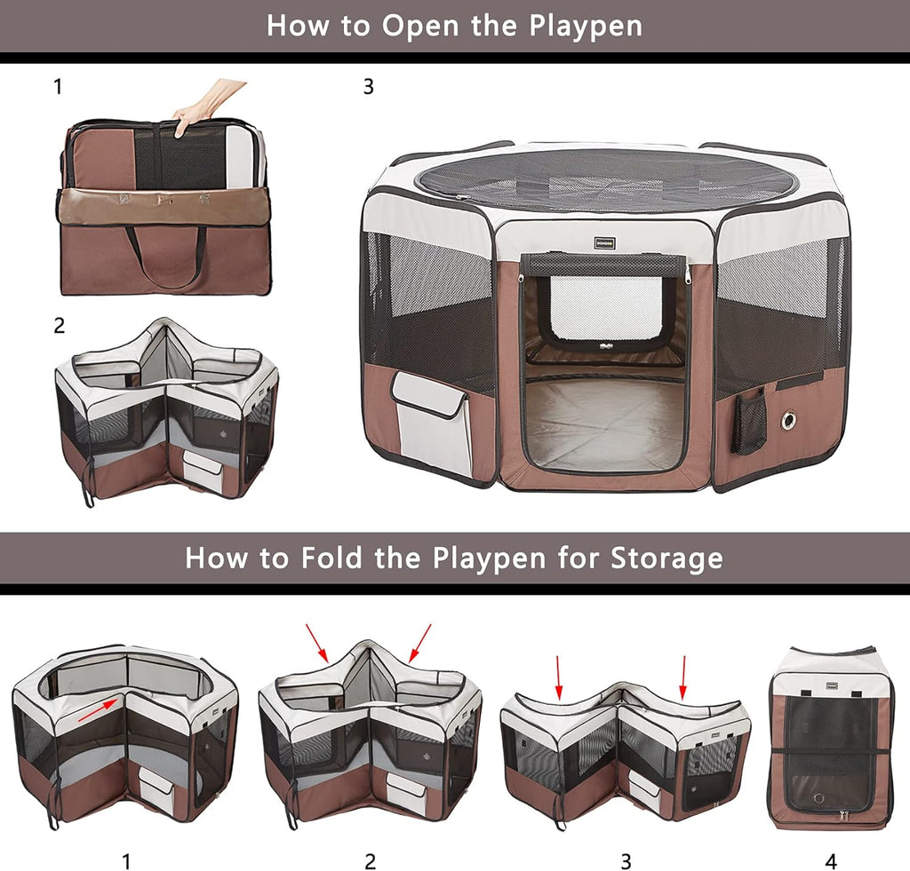 Portable Dog Playpen with Carrying Case U4253