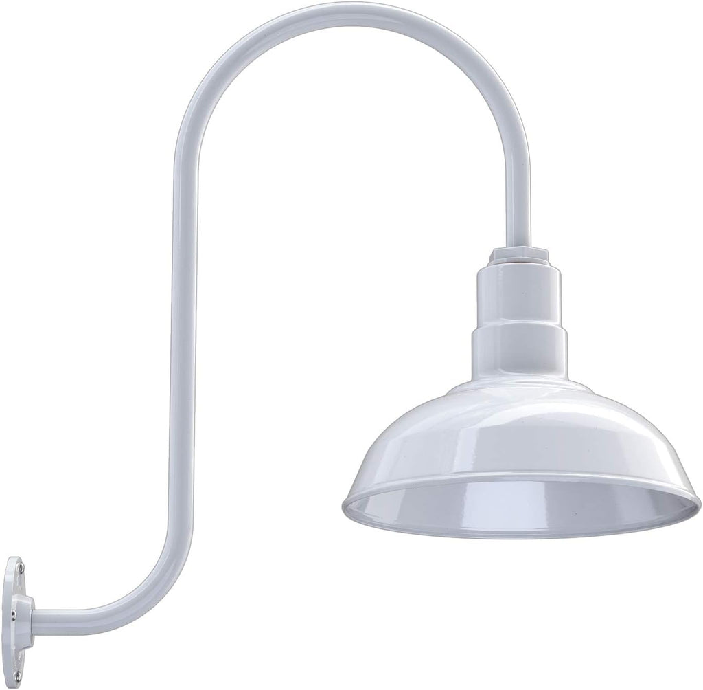 Green 16 Gooseneck Steel Dome Barn Light E6992