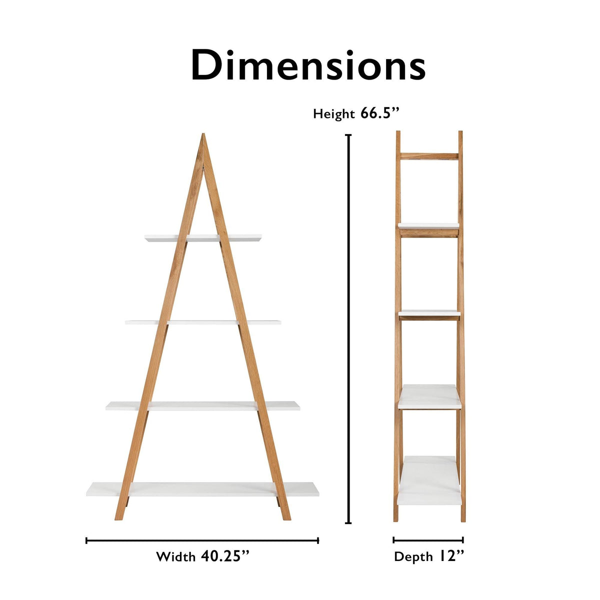 Oak/White Ladder Bookshelf B259415