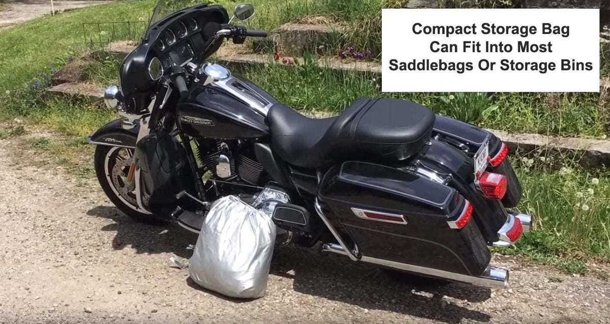 Motorcycle Cover with Reinforced Securing Straps and Storage Bag U9308